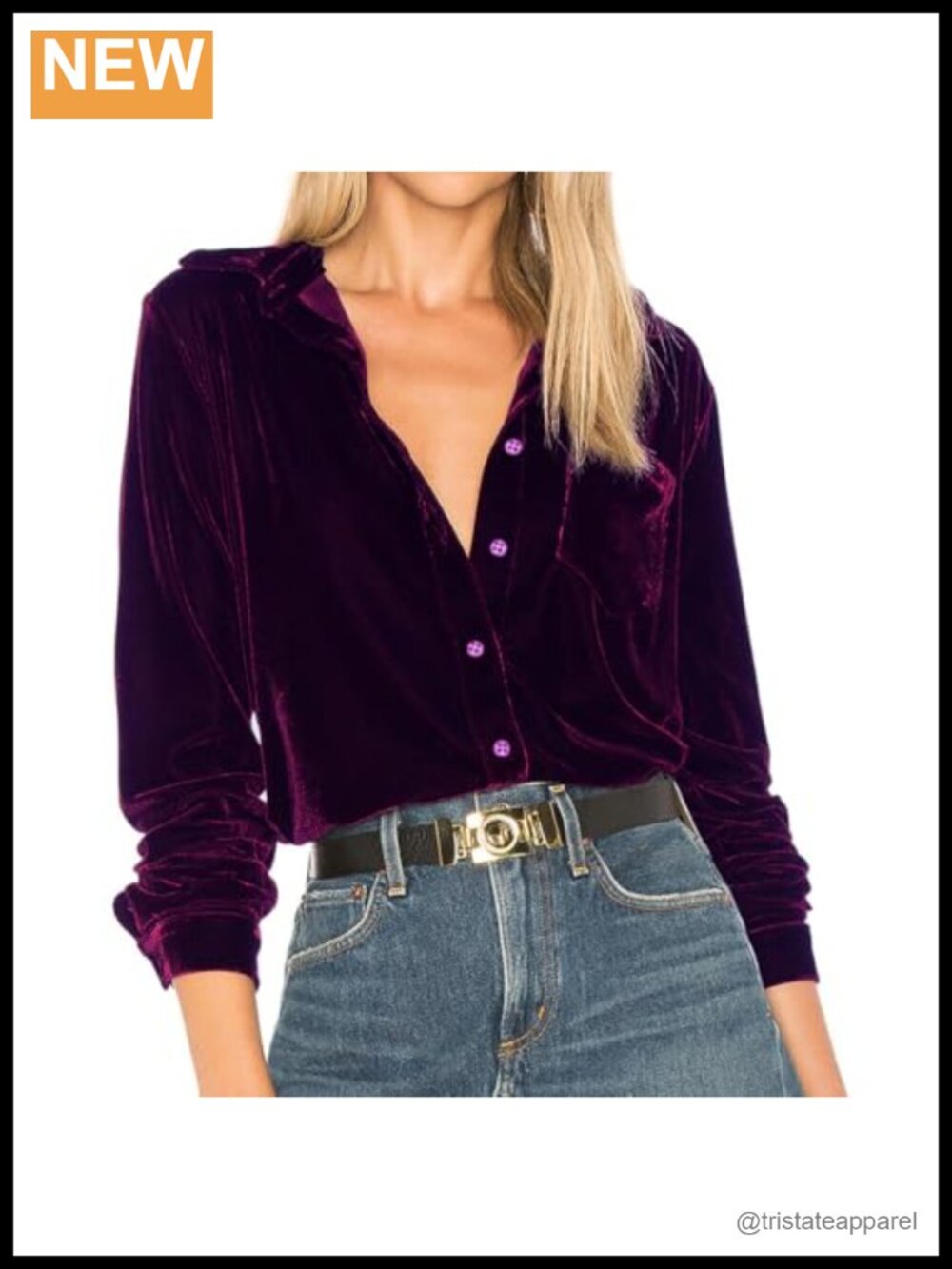 Womens Velvet Button Down Shirt Vintage Long Sleeve Blouse Casual Top